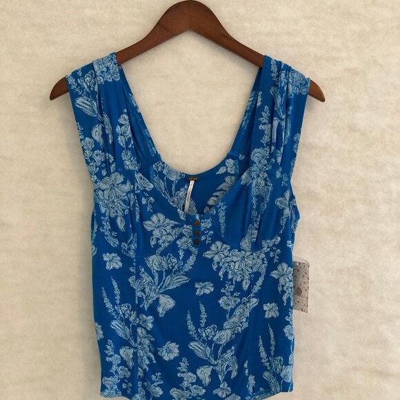 NWT Free People Cerulean Combo Shirt Size Large - Picture 3 of 8